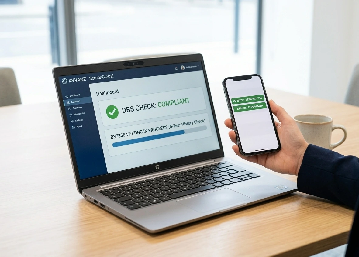 Avvanz ScreenGlobal platform for BS8406-compliant screening of event stewarding staff in the UK